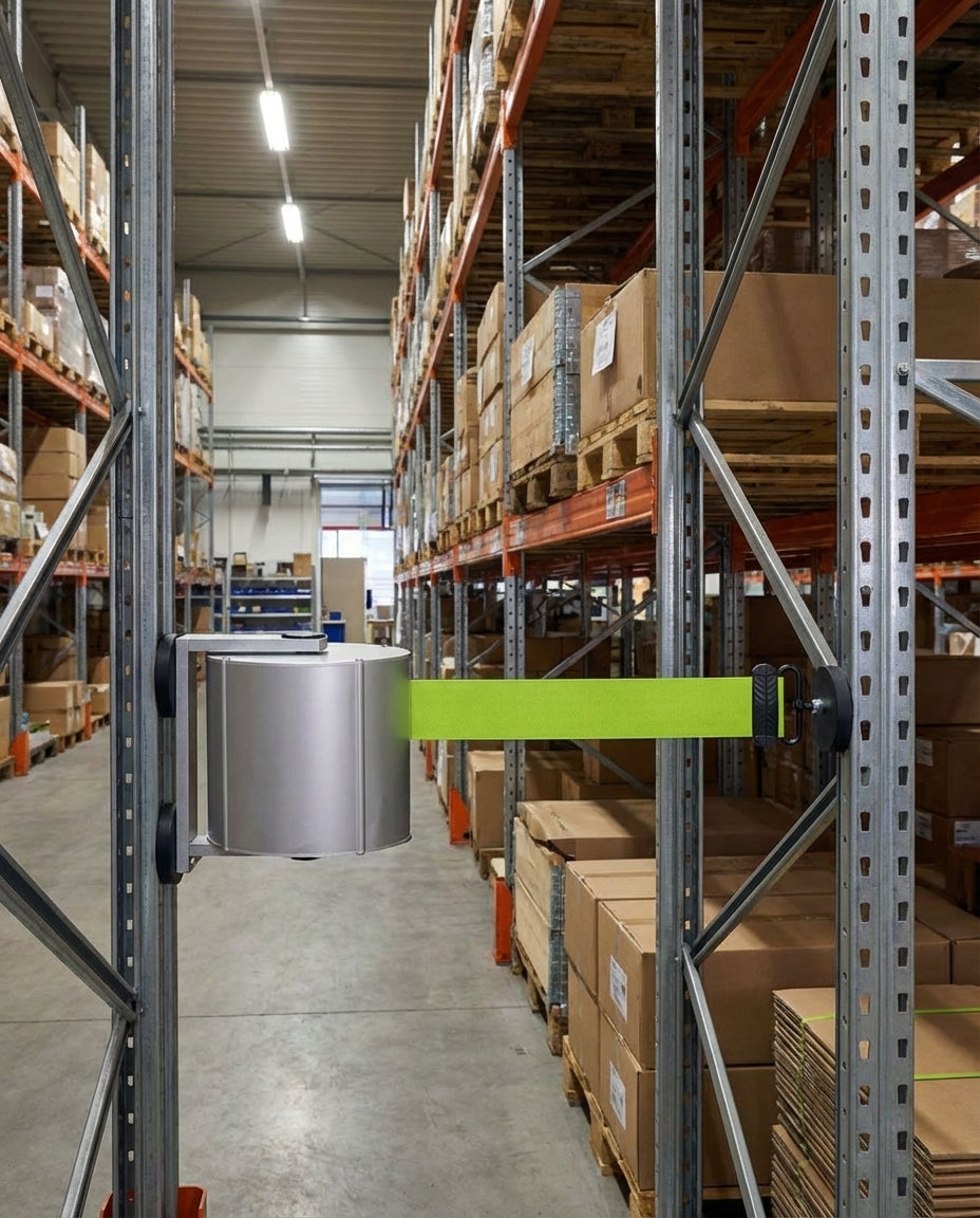 Wall-Mounted Belt Barriers with Magnetic Attachment