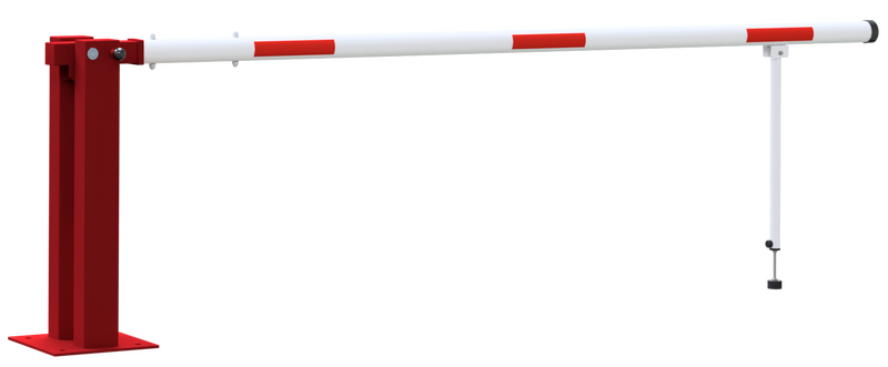 Barrera manual con resorte neumático y soporte de poste articulado
