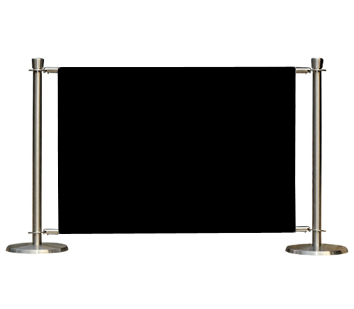 Flexibarrier juego de barrera de café – Premium Silver – 2000mm | Bandera lisa de color