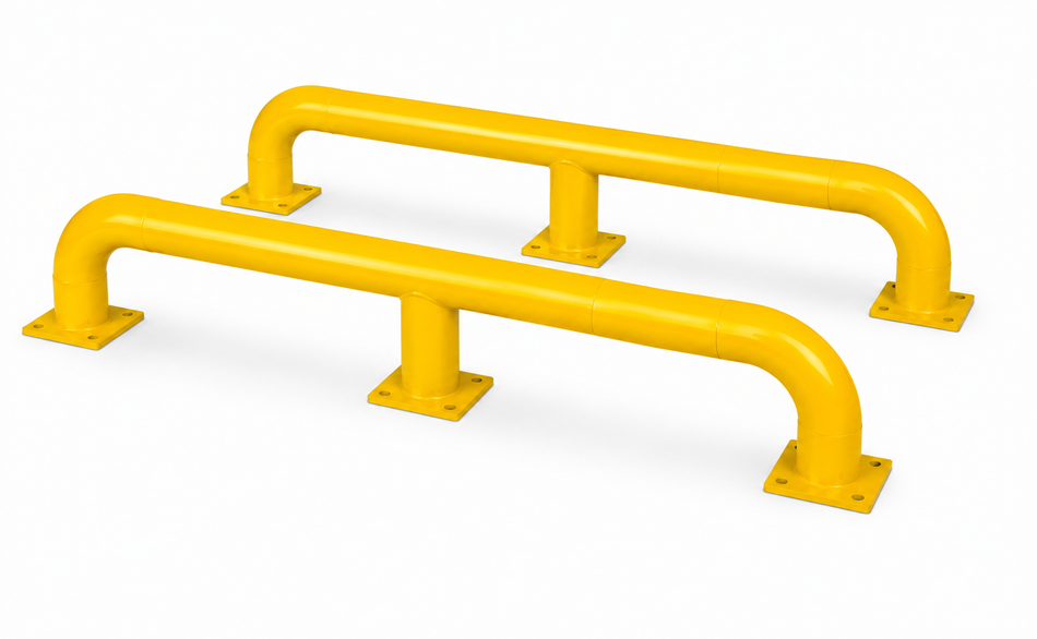 Par de guías de ruedas para muelle de carga de alta resistencia – acero galvanizado (2040 × 405 × 365 mm)