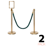 2 Pack - Flexibarrier Set de poste y cuerda - Premium – incl. Portacarteles A4