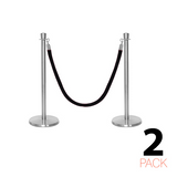 2 Pack - Flexibarrier Set de poste y cuerda - Premium – incl. Portacarteles A4