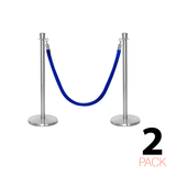 2 Pack - Flexibarrier Set de poste y cuerda - Premium – incl. Portacarteles A4