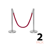 2 Pack - Flexibarrier Set de poste y cuerda - Premium – incl. Portacarteles A4