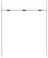 Barrera de limitación de altura con 2 postes cuadrados (ancho de 3-9m)