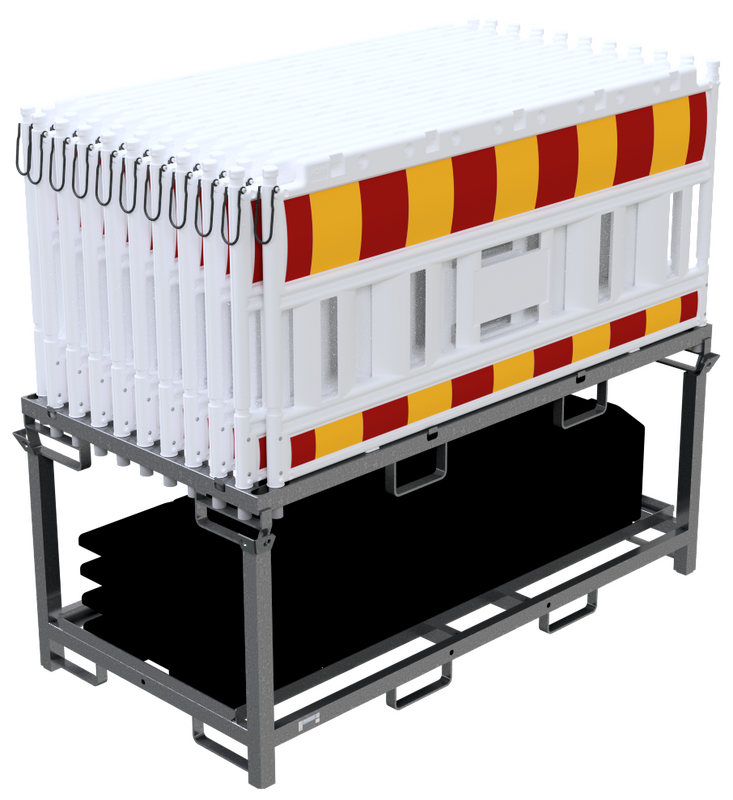 Valla de cerramiento - Euro1 Scandinavia - (40m completo con paneles, pies y rack de transporte)