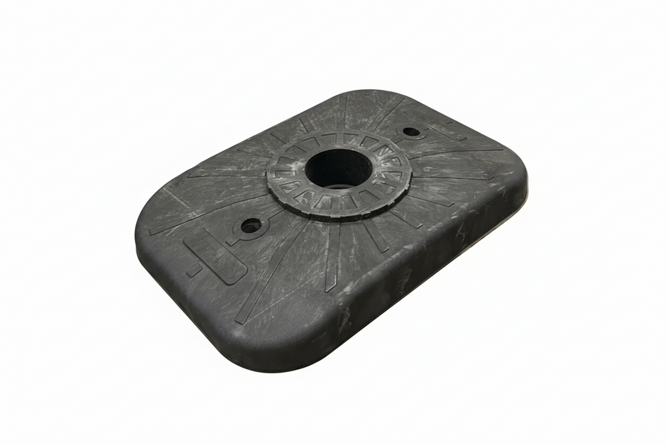 Base rectangular para postes delineadores