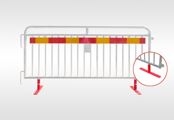 Flexibarrier Valla antidisturbios - Premium - base giratoria, paquete completo con cesta de transporte (57,5m)