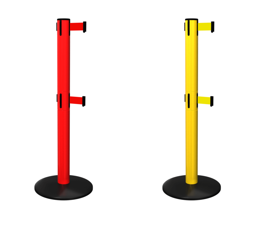 FlexiBarrier Poste de cinta - Safety Pro Doble - (cinta de 2x4.9m)