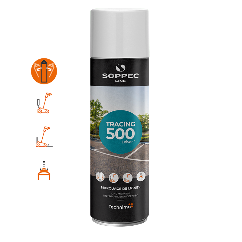Pintura en aerosol para marcaje de líneas Soppec Tracing 500 Driver, 500 ml