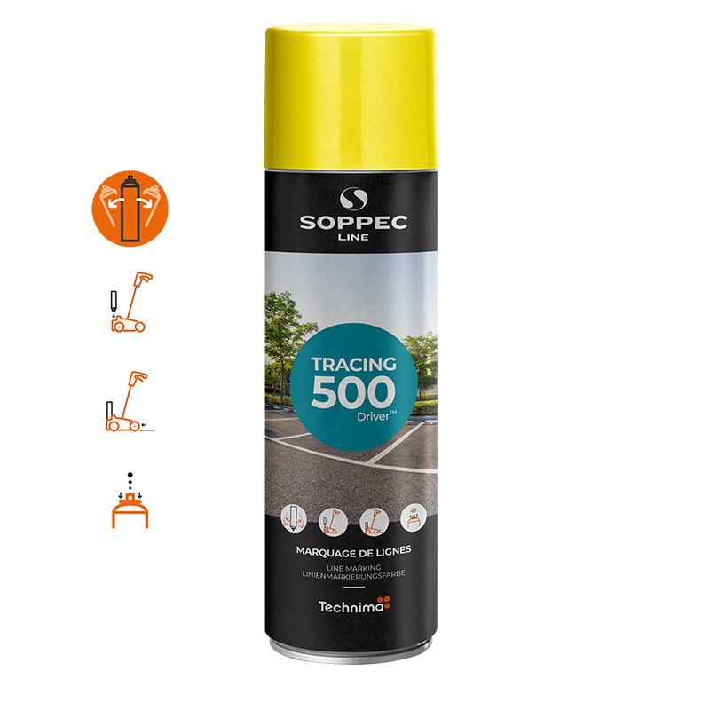 Pintura en aerosol para marcaje de líneas Soppec Tracing 500 Driver, 500 ml