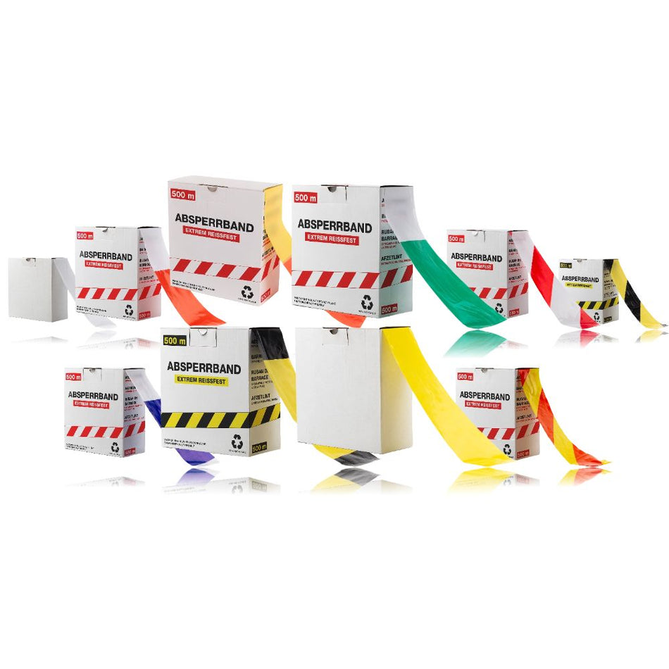 Cinta de balizamiento – extremadamente resistente al desgarro – 500m x 80mm (impresión a doble cara)