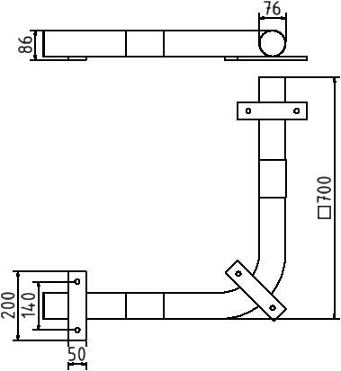 Barra de protección, Esquina - Ø 76 mm, para anclar con taco