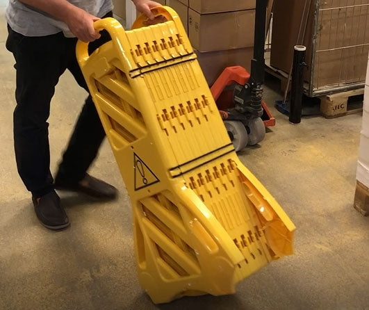 Flexibarrier - Barrera portátil y extensible - con ruedas (4m)