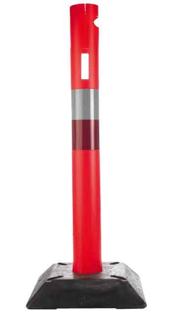 poste de barrera de plástico con orificios para tablero