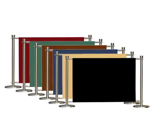 Flexibarrier juego de barrera de café – Premium Silver – 2000mm | Bandera lisa de color