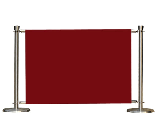 Flexibarrier juego de barrera de café – Premium Silver – 1500mm | Bandera lisa de color