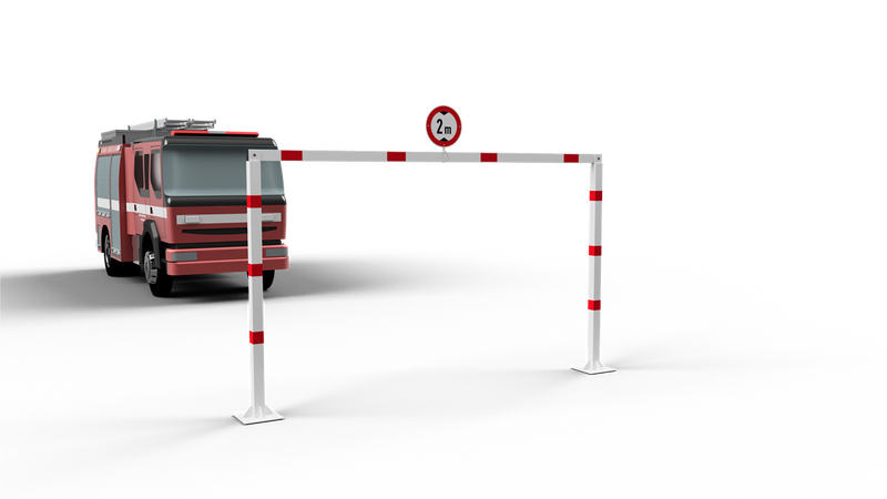 Barrera de limitación de altura – Fija – 3000–6000 mm – Galvanizada en caliente