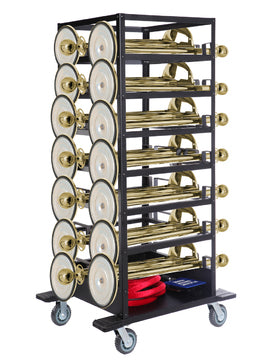 Pack de barreras - Expo - 18 postes (Oro), cuerdas y carro de transporte