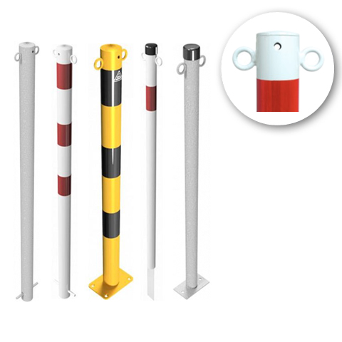 Bolardo de cadena de acero (con 2 anillas)