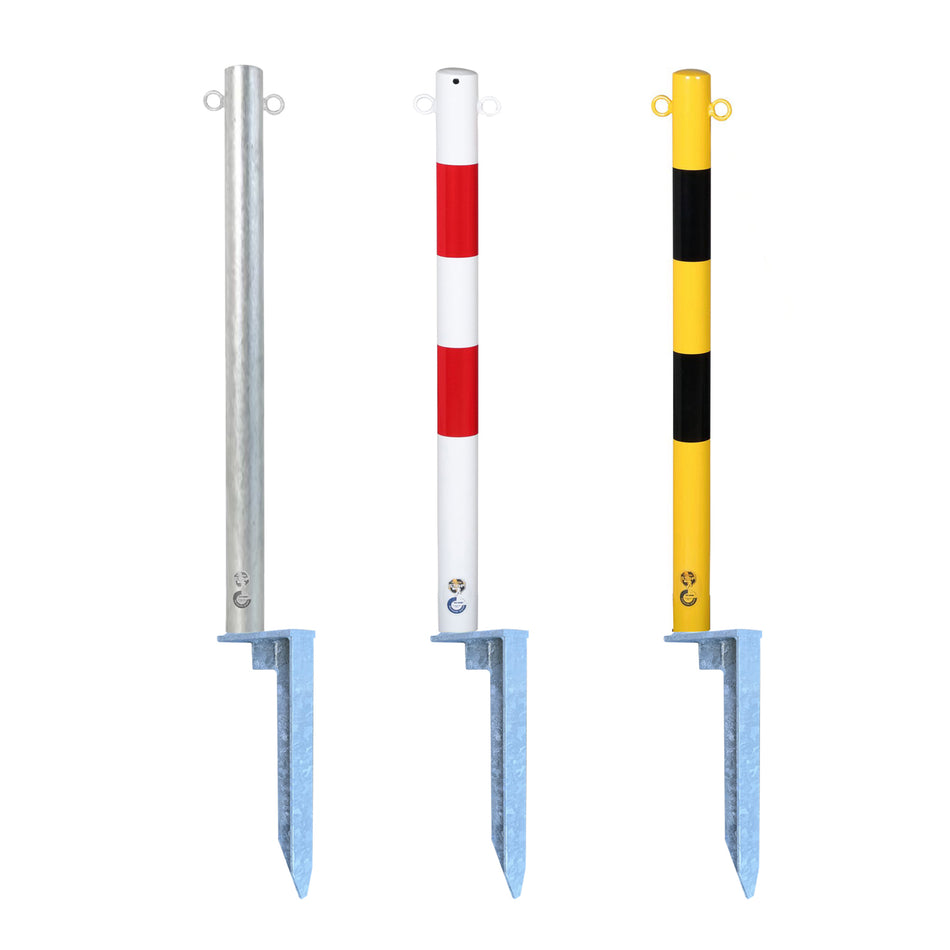 Bolardo de Cadena de acero con pica de suelo – Ø60 mm