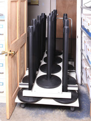 Carro de almacenamiento vertical para 18 postes