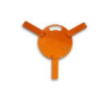 Base de acero con 3 patas y bloqueo de seguridad