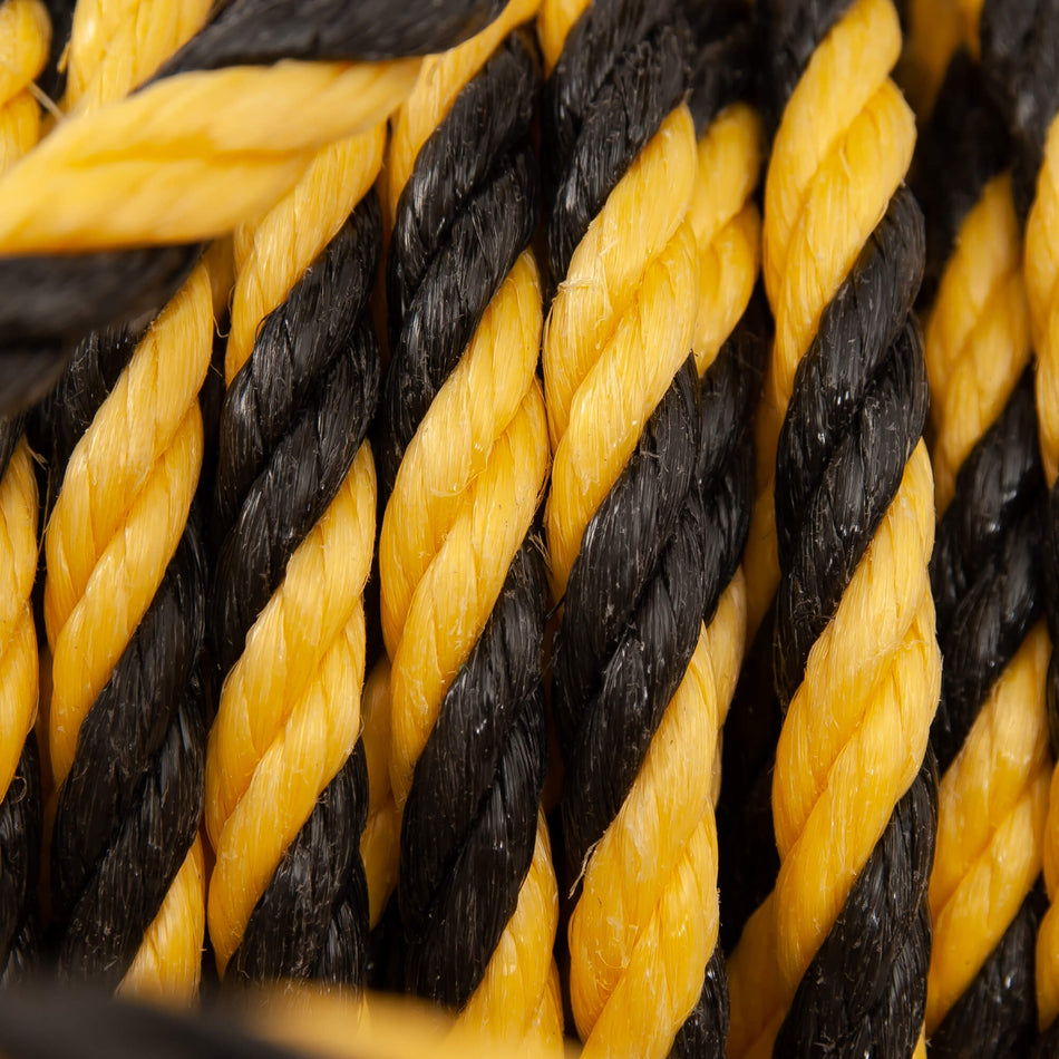 Cuerda de advertencia – Ø10mm x 25m, amarillo/negro