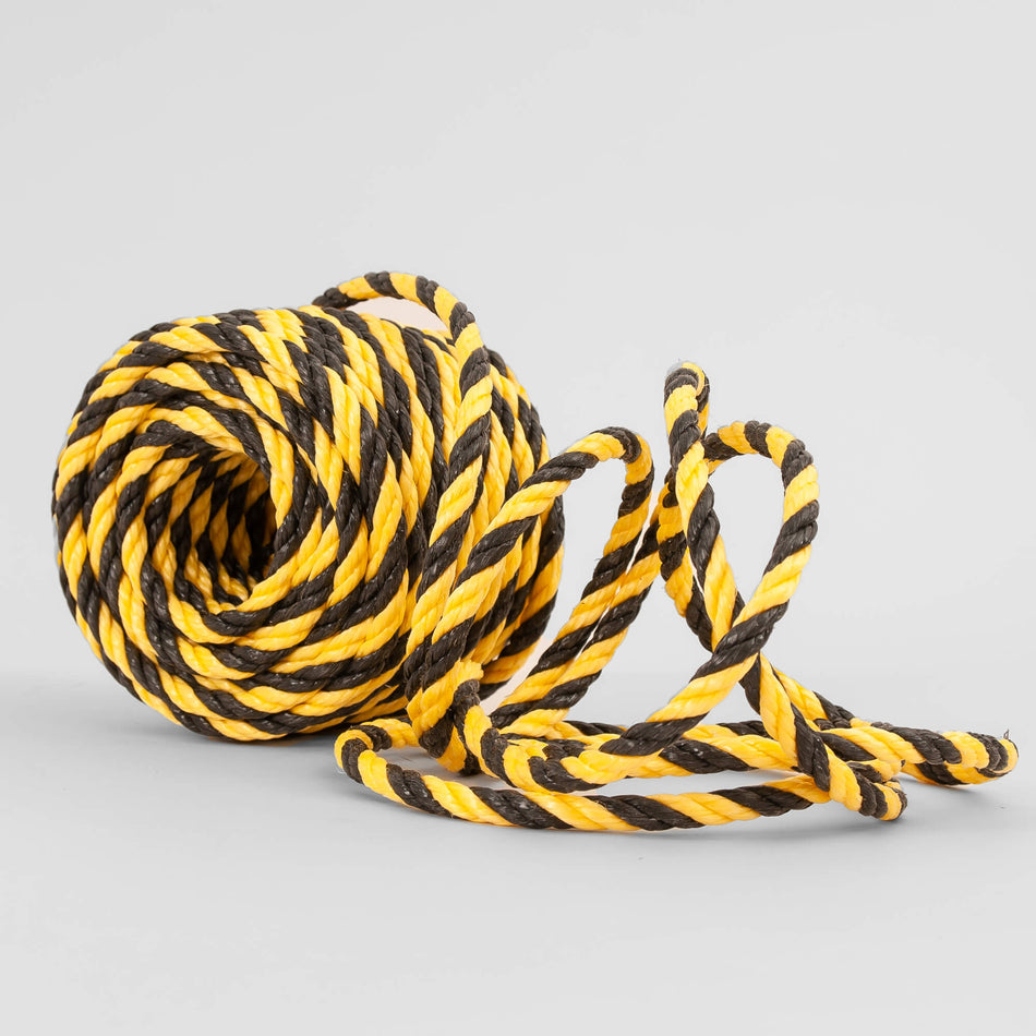 Cuerda de advertencia – Ø10mm x 25m, amarillo/negro
