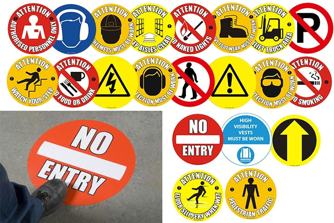 Marcadores de suelo y señales de seguridad (450mm ø)
